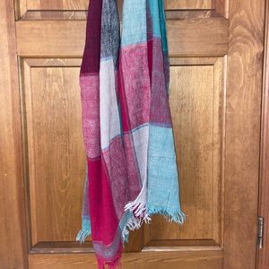 Multicolored plaid scarf